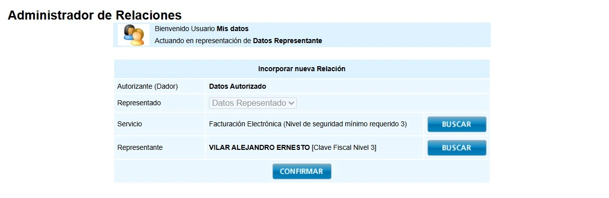 Confirmar Relación