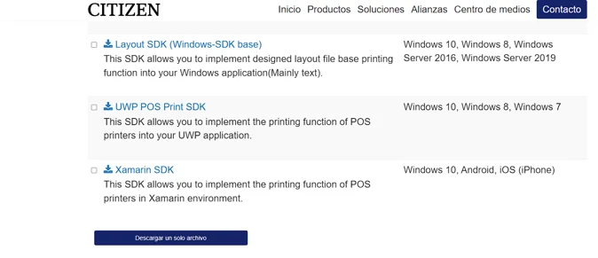 Imagen: Sección Downloads