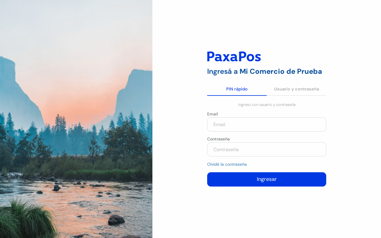 Formulario de inicio de sesión con correo y contraseña
