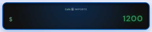Recuadro Importe con el precio escrito