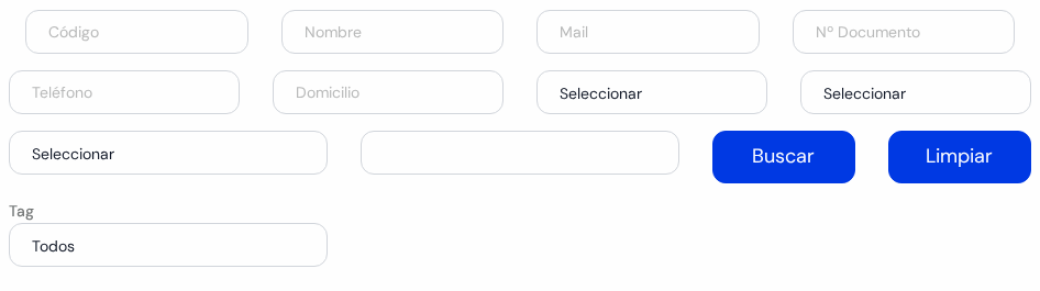 Buscador de clientes con todos sus casilleros