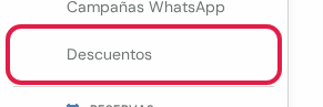 Opción Descuentos dentro del grupo Ventas, marcada en rojo