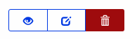 Botones Ver, Editar y Borrar de un cliente