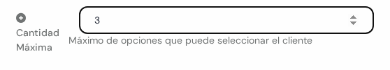 Casillero Cantidad Máxima con el número 3