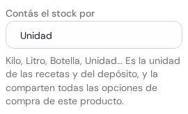 Lista Contás el stock por con Unidad elegida