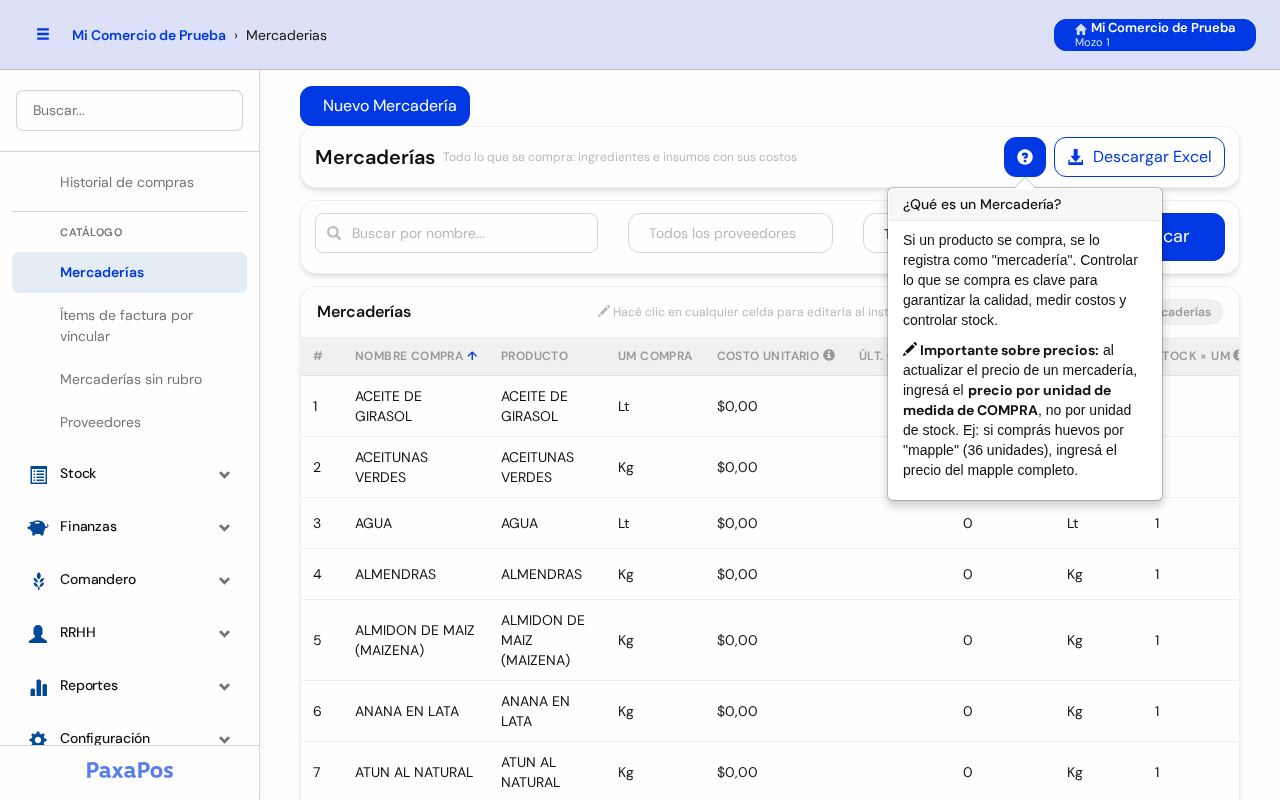 Explicación de la pantalla abierta debajo del botón de ayuda